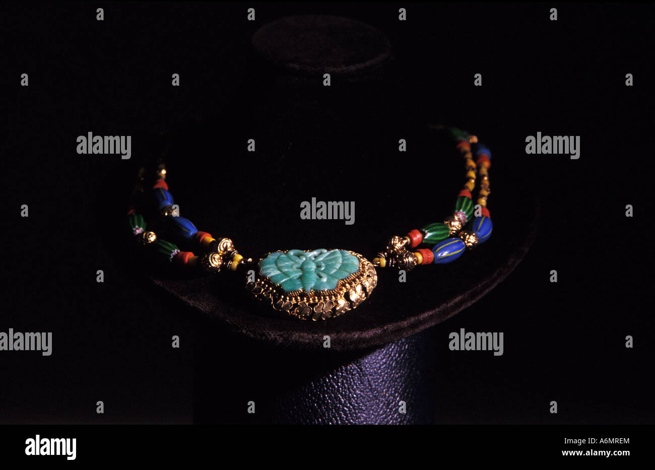chevron necklace, antique shop, manila Stock Photo