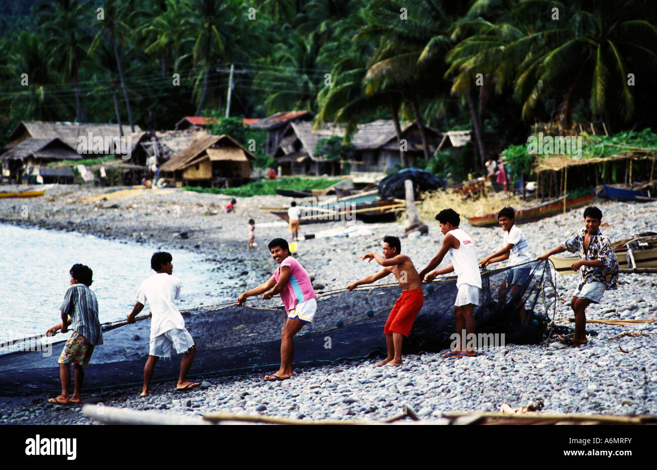fishermen at catarman camiguin island, philippines Stock Photo