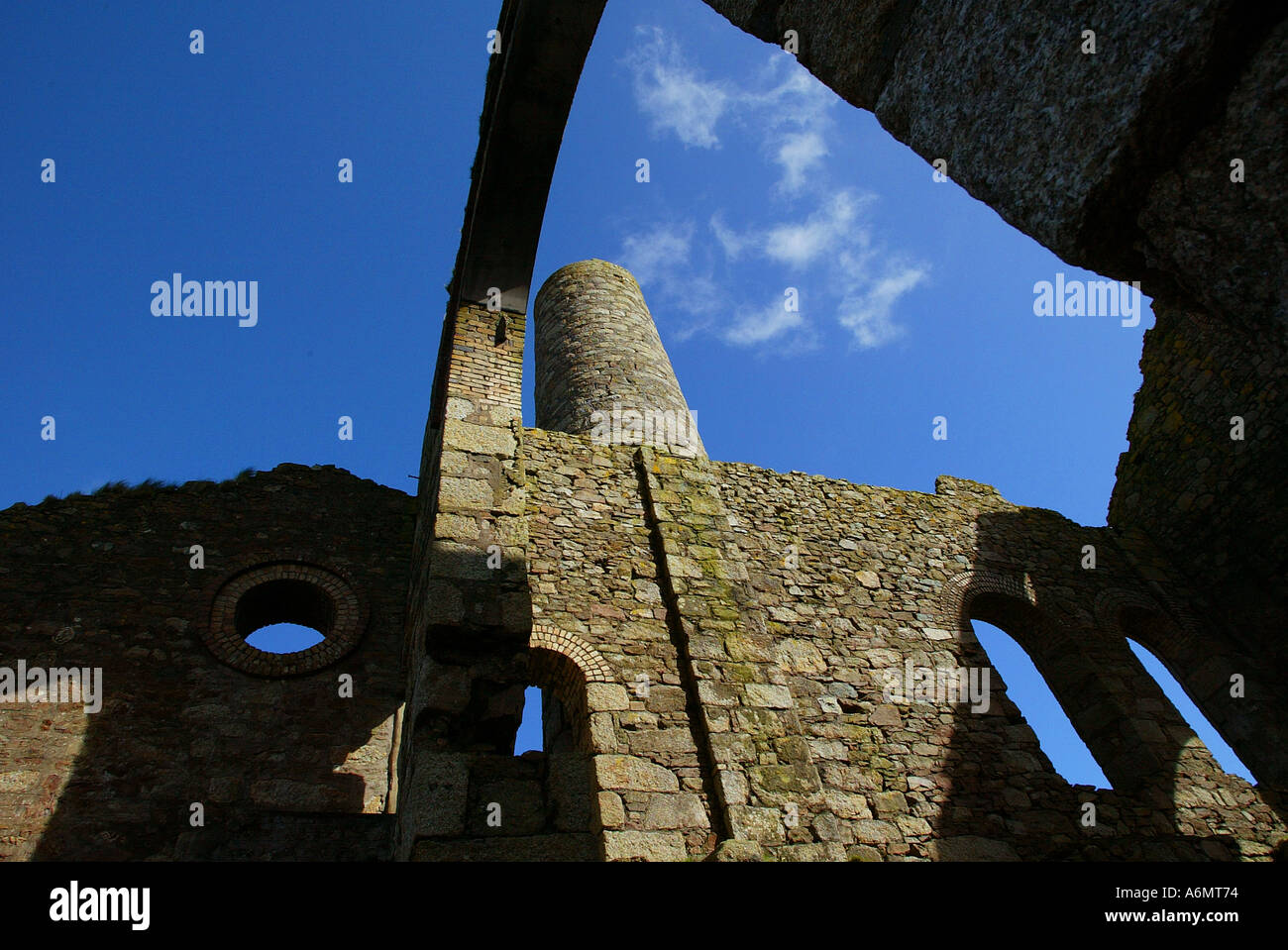 Old tin mining buildings near Camborne in Cornwall UK Stock Photo