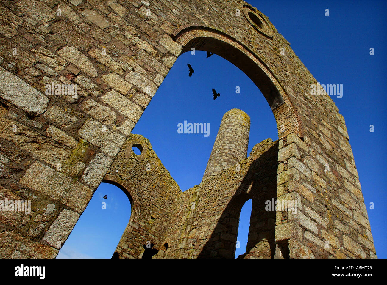 Old tin mining buildings near Camborne in Cornwall UK Stock Photo