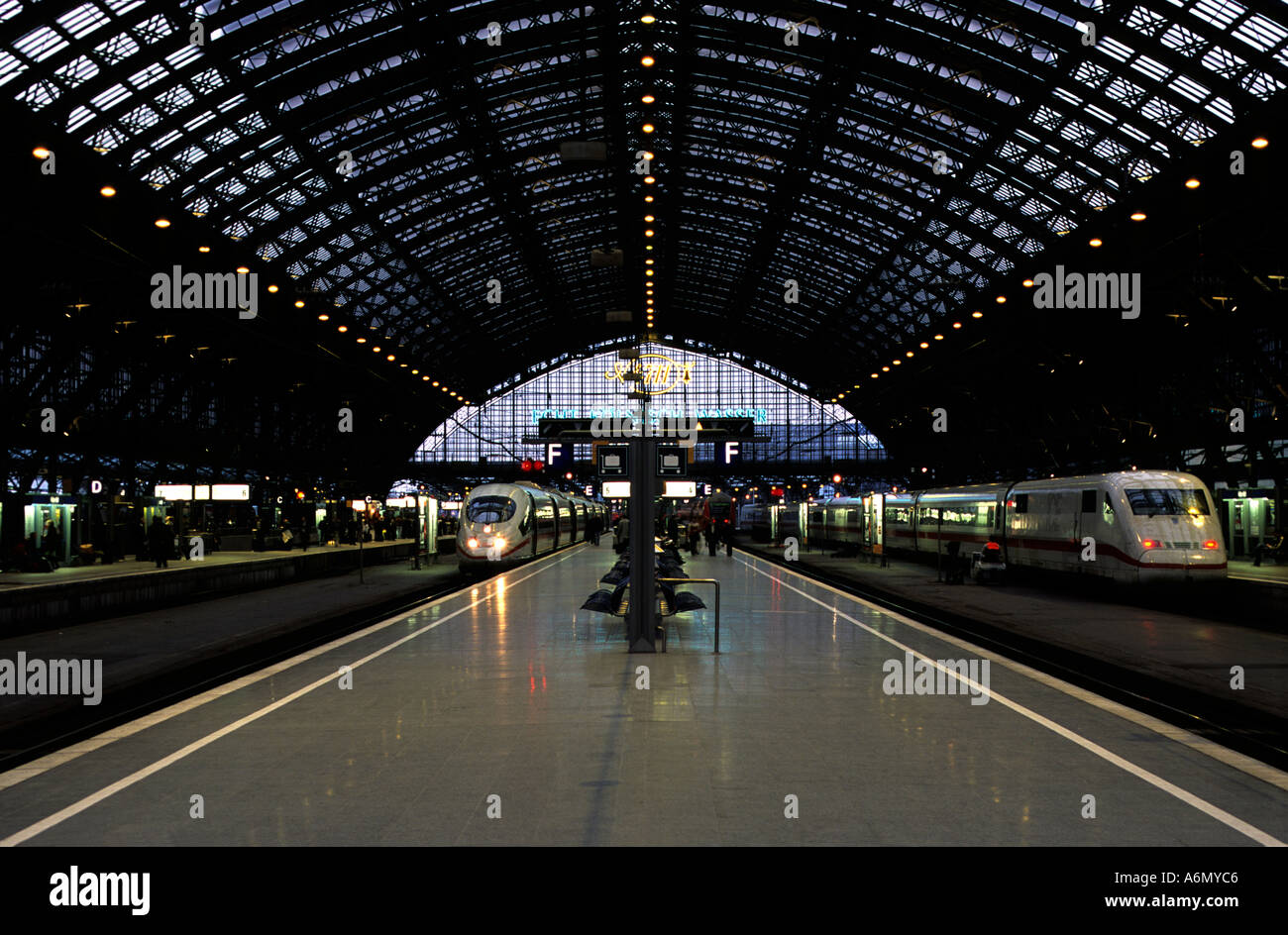 Cologne HBF railway station, North Rhine- Westphalia, Germany. Stock Photo