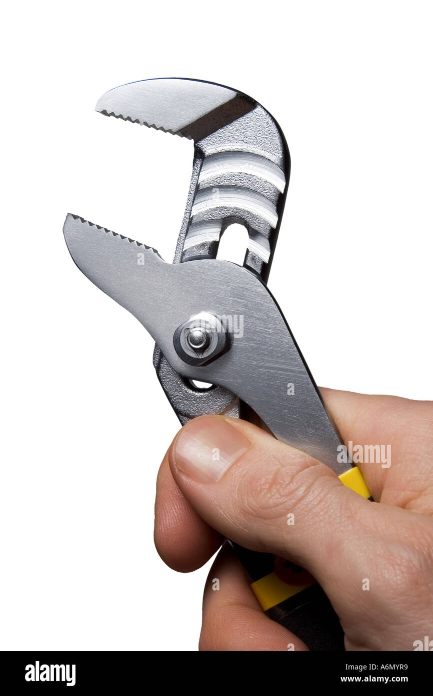 Hand holding a pair of pliers Stock Photo Alamy