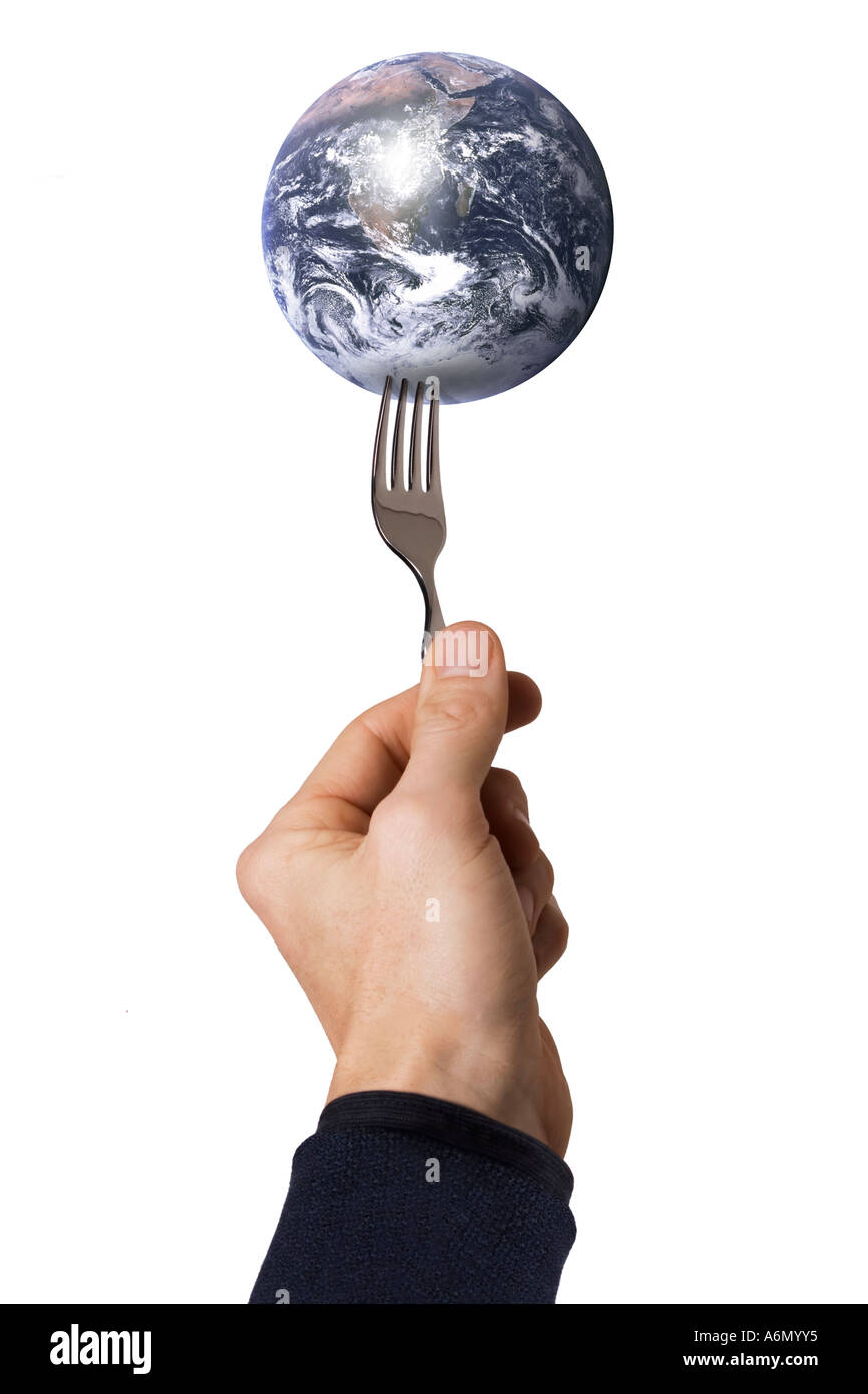 Earth on a fork Stock Photo Alamy