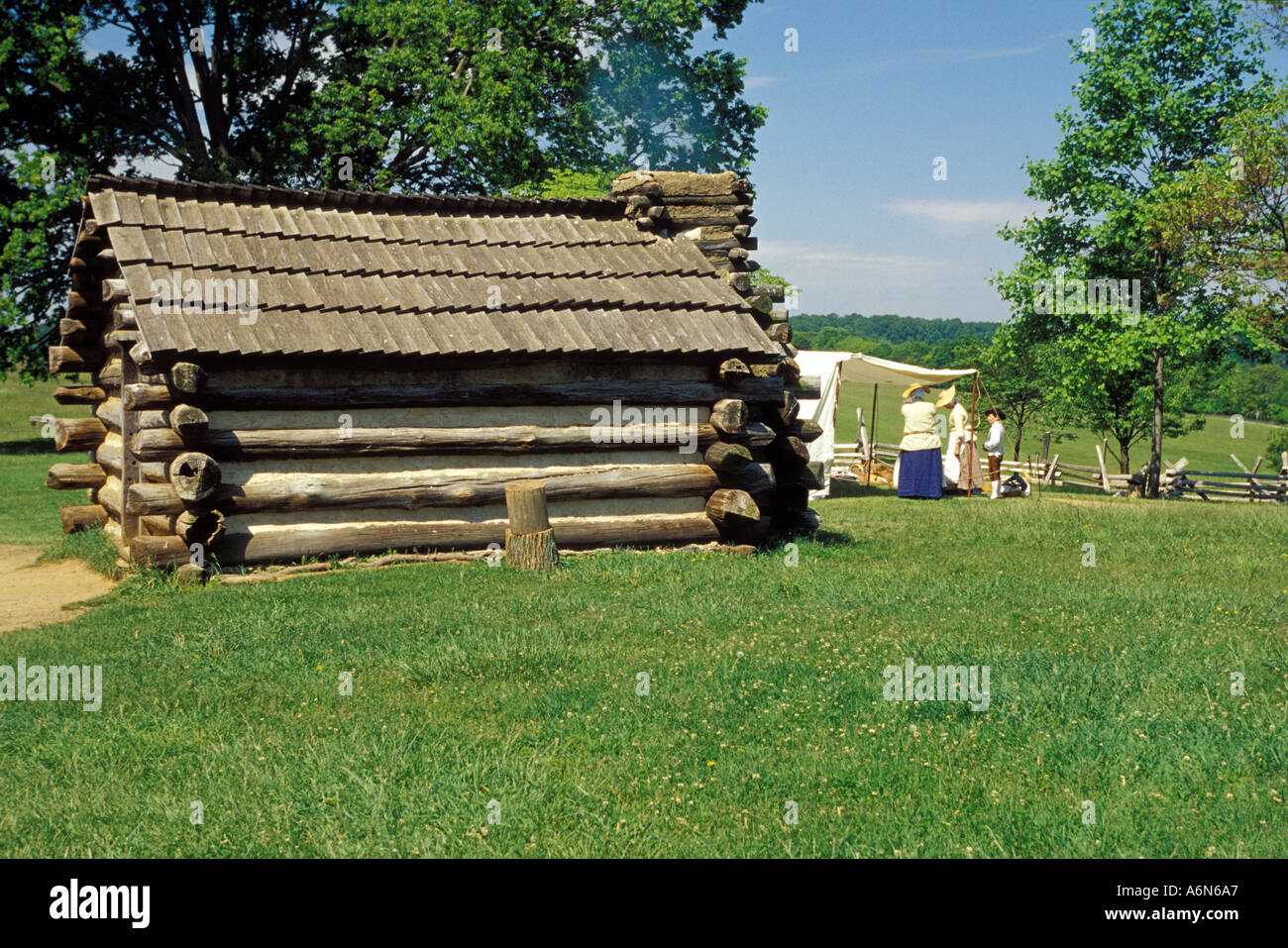 Muhlenberg Brigade Barracks, Valley Forge National Historic Park, Pennsylvania Stock Photo