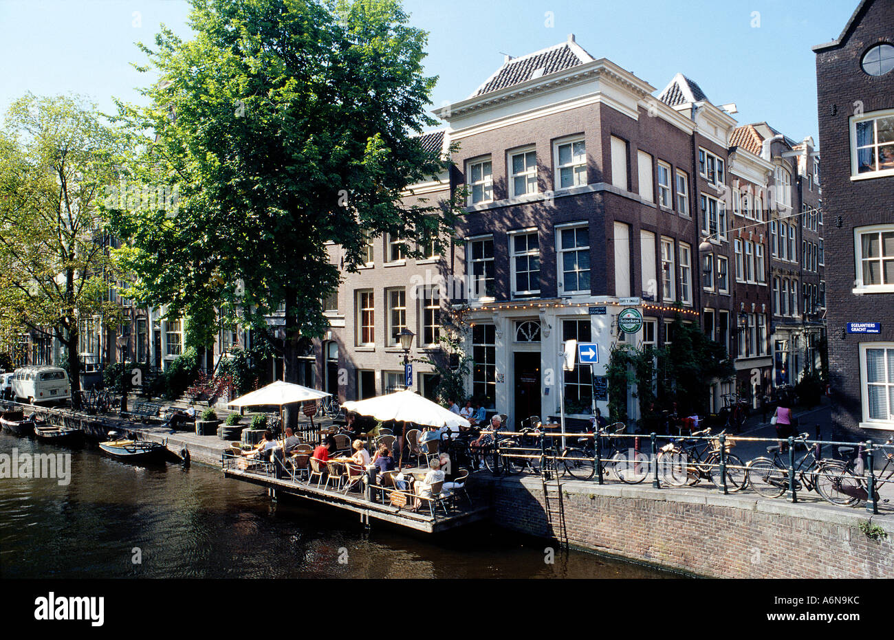 Restaurant bar on the canalside in Jordaan area of Amsterdam Stock Photo -  Alamy