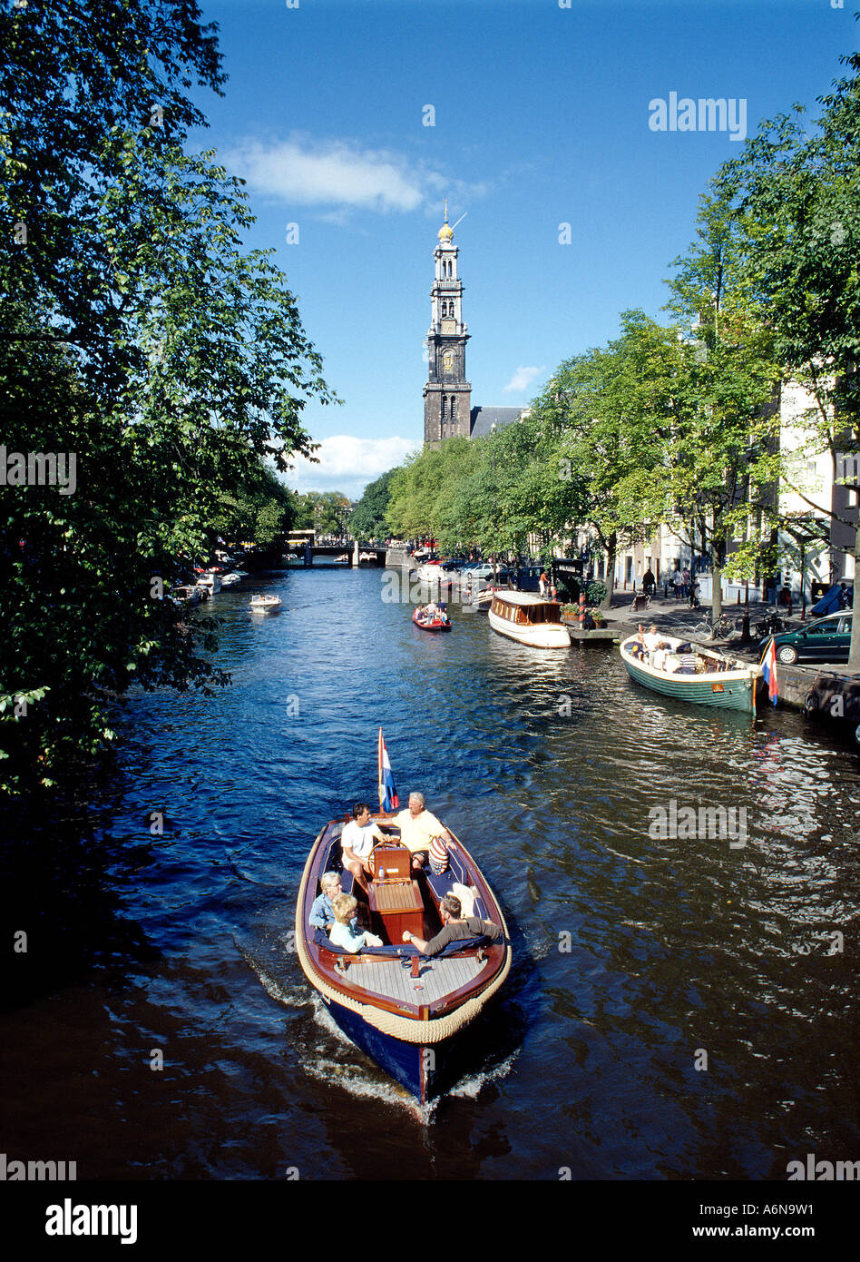 Amsterdam canal in the Jordaan area Stock Photo