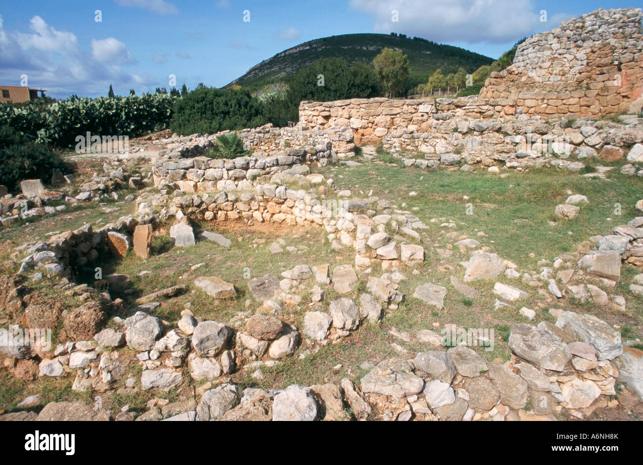 Nuraghe di Palmavera dating from 13th century BC near Alghero Nurra province Sardinia Italy Europe Stock Photo