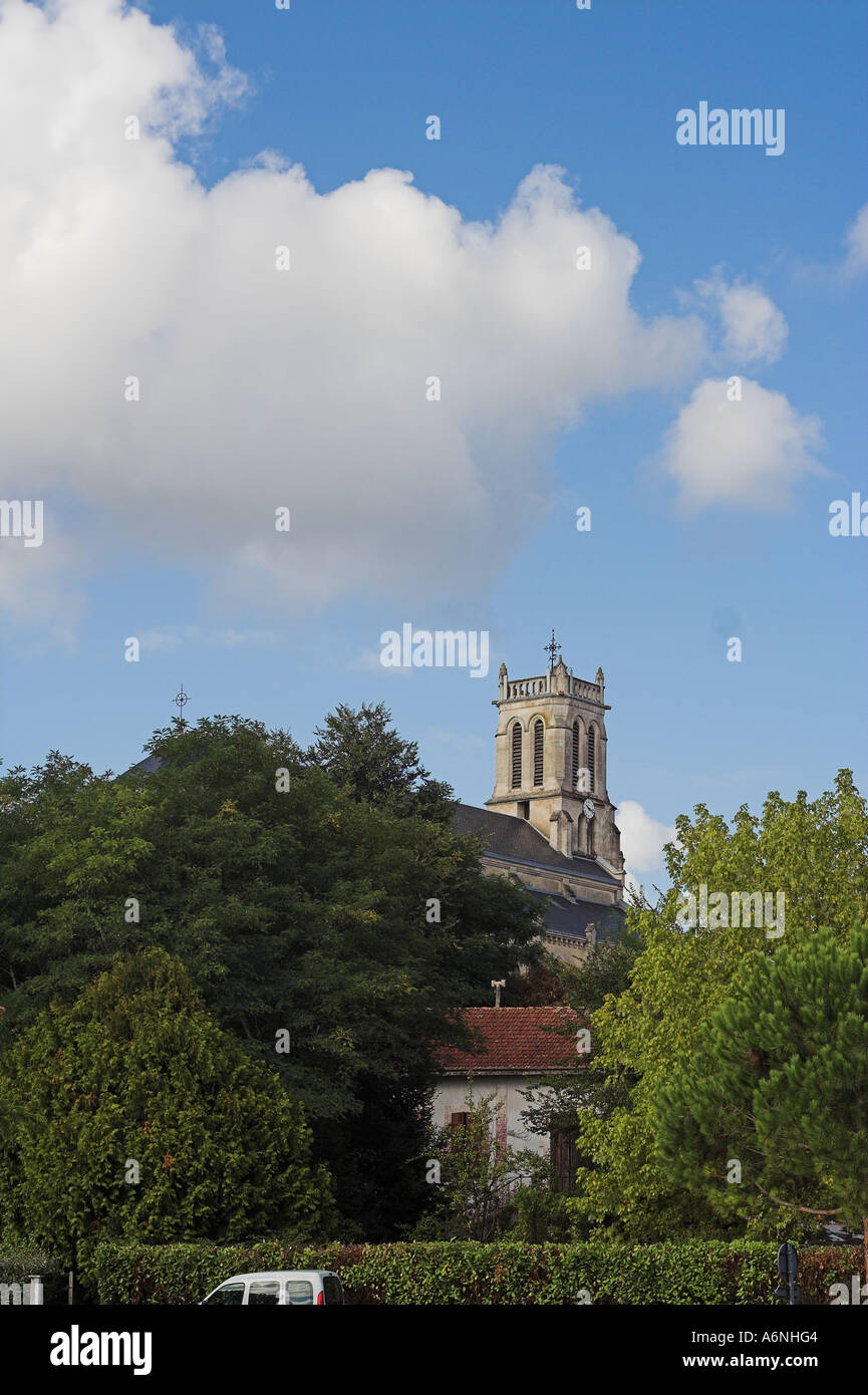 church tower in a rural french village Stock Photo