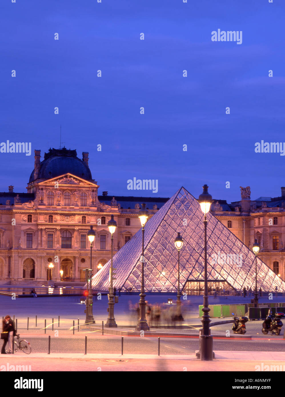 France Paris Le Louvre Pyramid Stock Photo