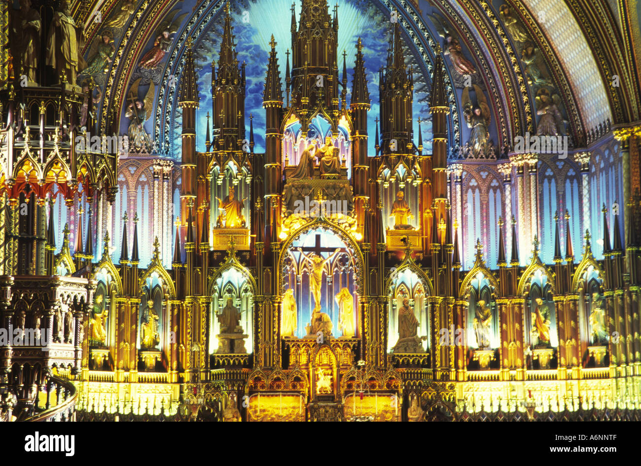 Basilica Notre Dame Montreal Quebec Canada Stock Photo - Alamy