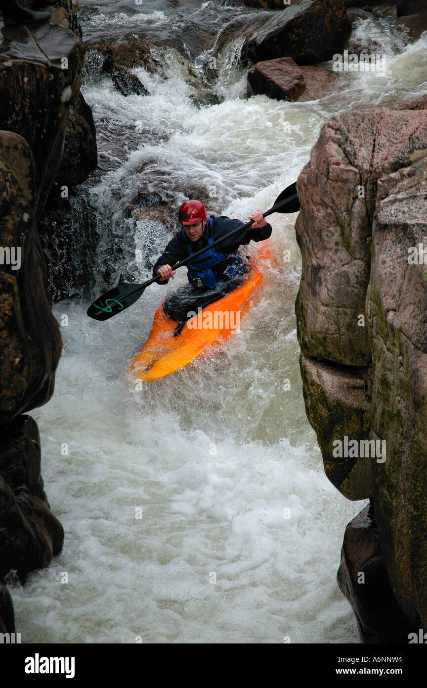 kayaking White water in Glen Etive, Lochaber, Scottish Highlands, Scotland  UK Europe Stock Photo - Alamy