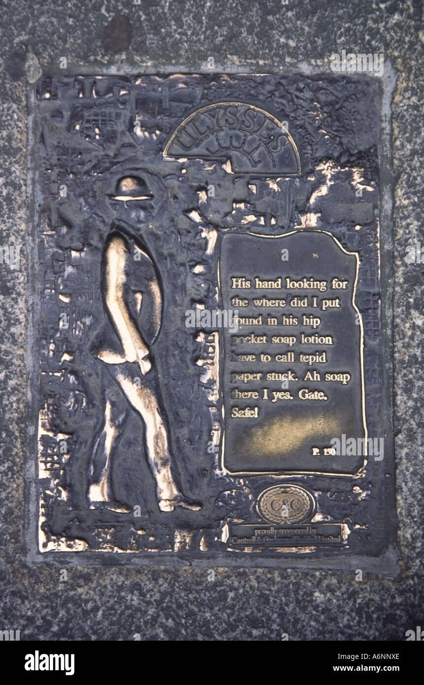 James Joyce Ulysses Street Plaque Dublin Ireland Stock Photo Alamy