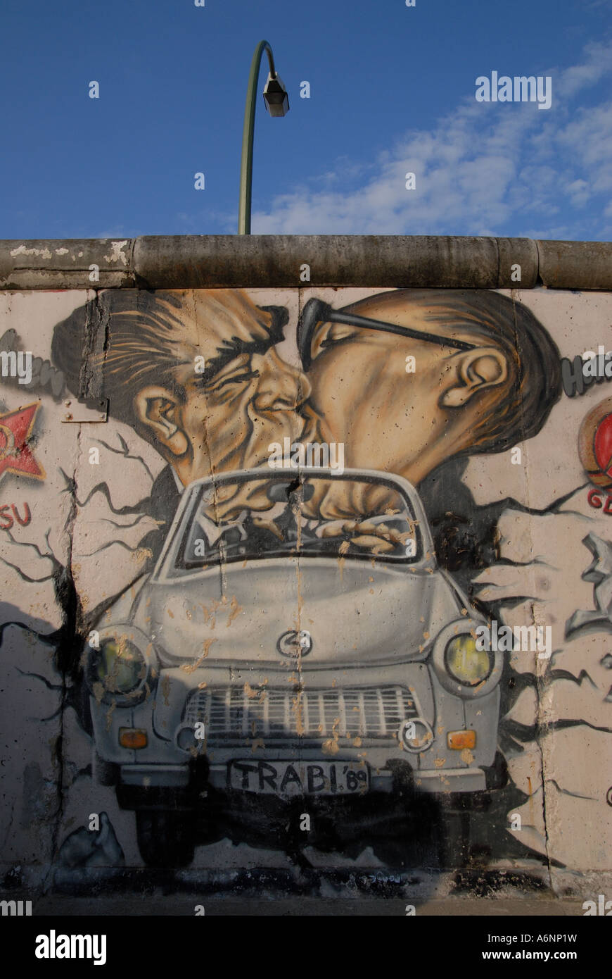 Graffiti on Berlin Wall Stock Photo
