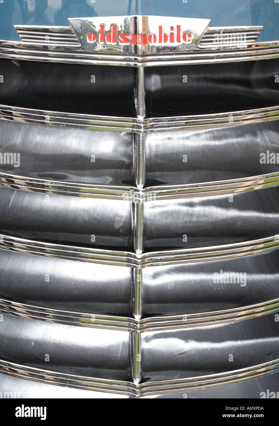 Oldsmobile radiator grill highly polished chrome Stock Photo - Alamy