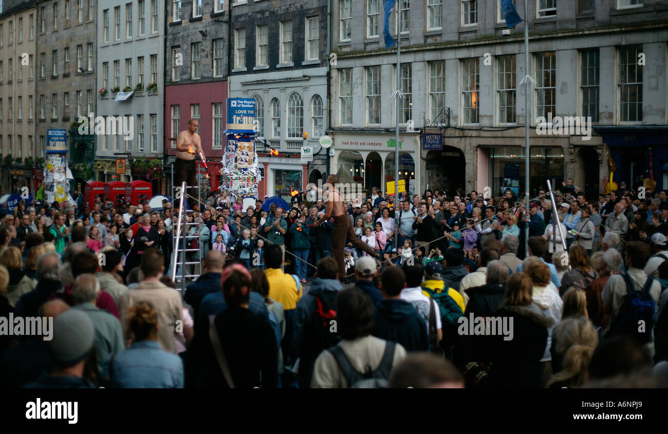 Street Performer at Edinburgh Fringe Festival, Scotland UK, Europe Stock Photo
