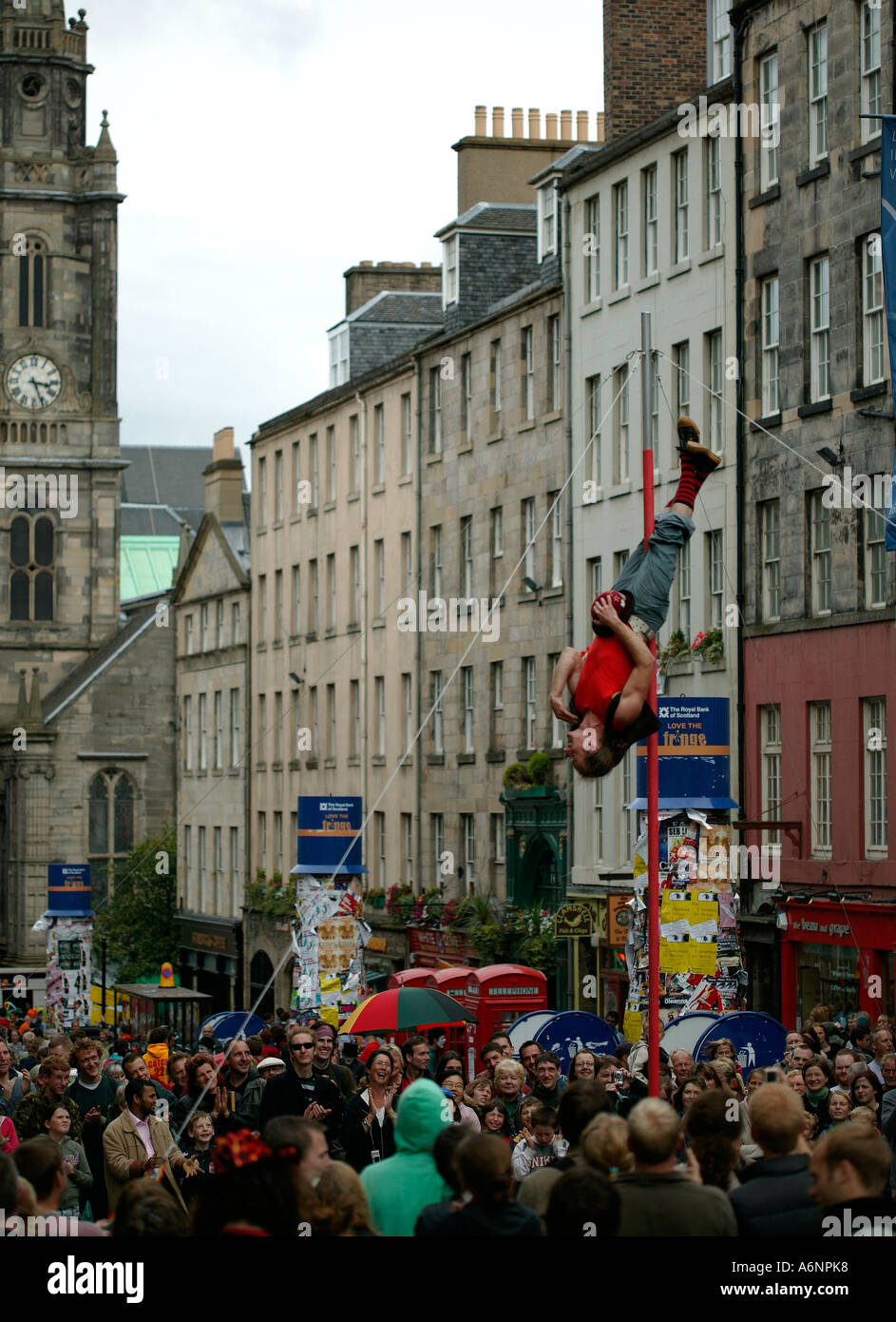 Street Performer at Edinburgh Fringe Festival, Scotland UK, Europe Stock Photo