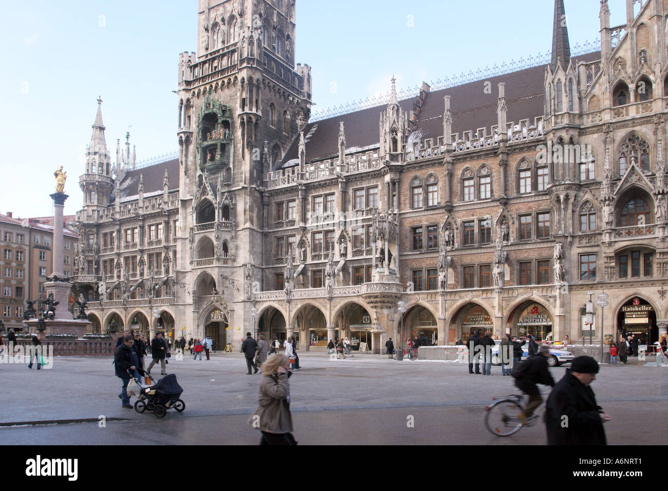 Marienplatz & Neues Rathaus, Munich, Bavaria, Germany Stock Photo