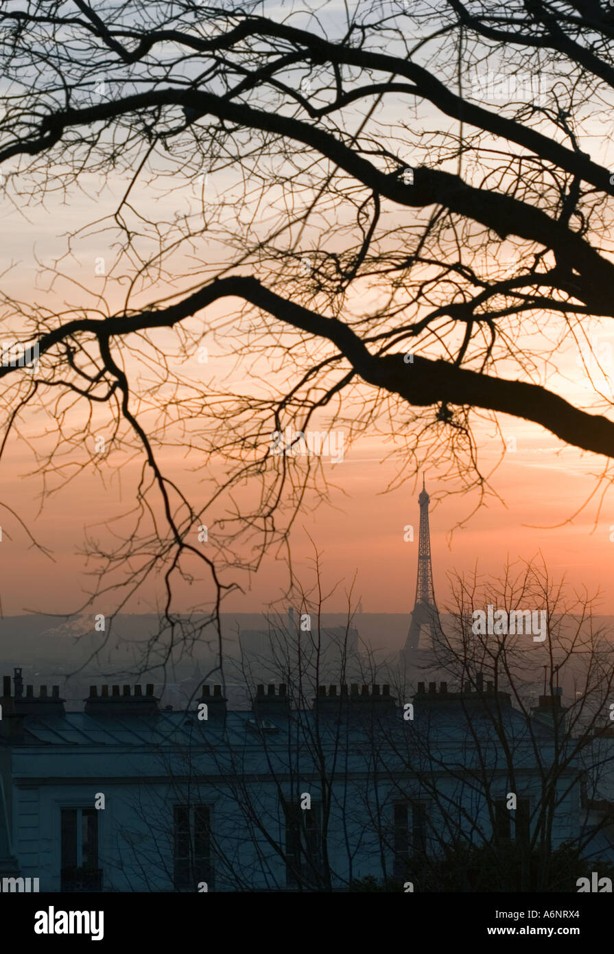 View of Eiffel tower from Montmartre Stock Photo Alamy
