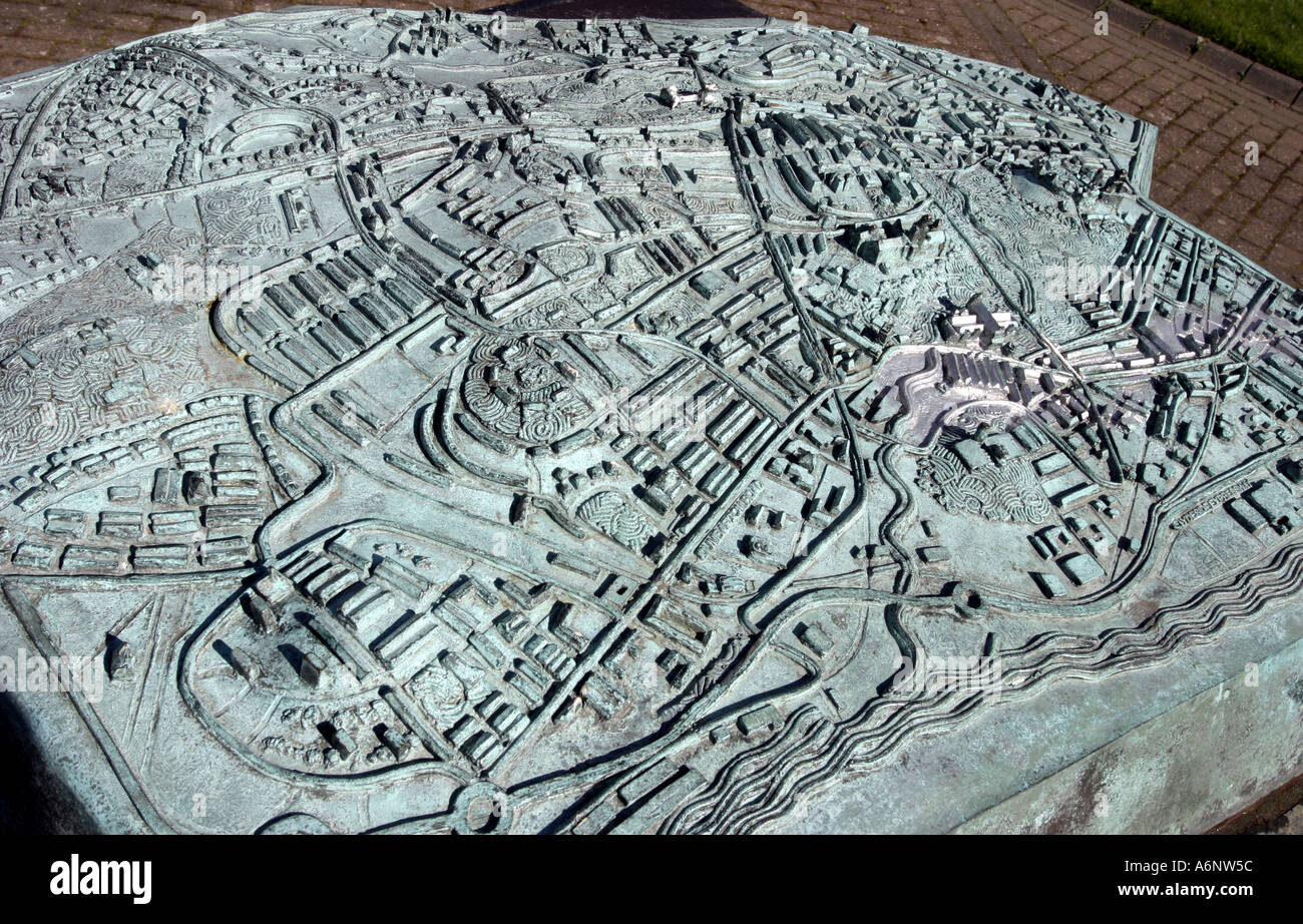 Relief sculptured map of Glasgow Stock Photo Alamy