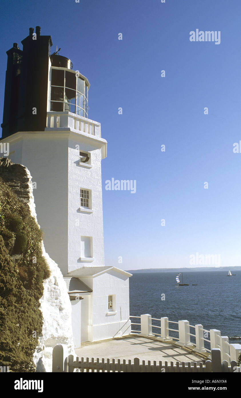 St Anthony Lighthouse on the Roseland Peninsula in Cornwall in the UK Stock Photo