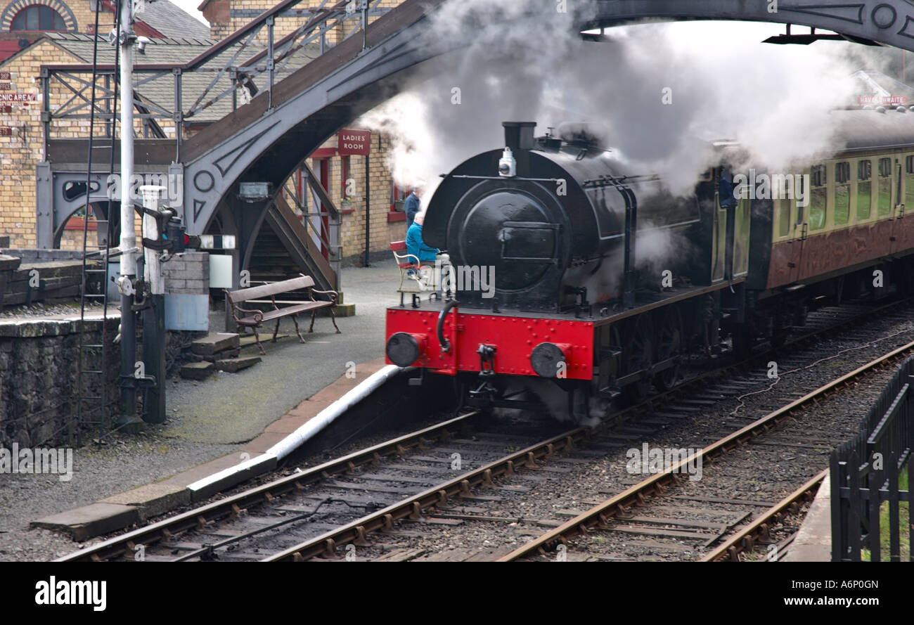 Preserved Steam Train. Lakeside and Haverthwaite Railway Stock Photo