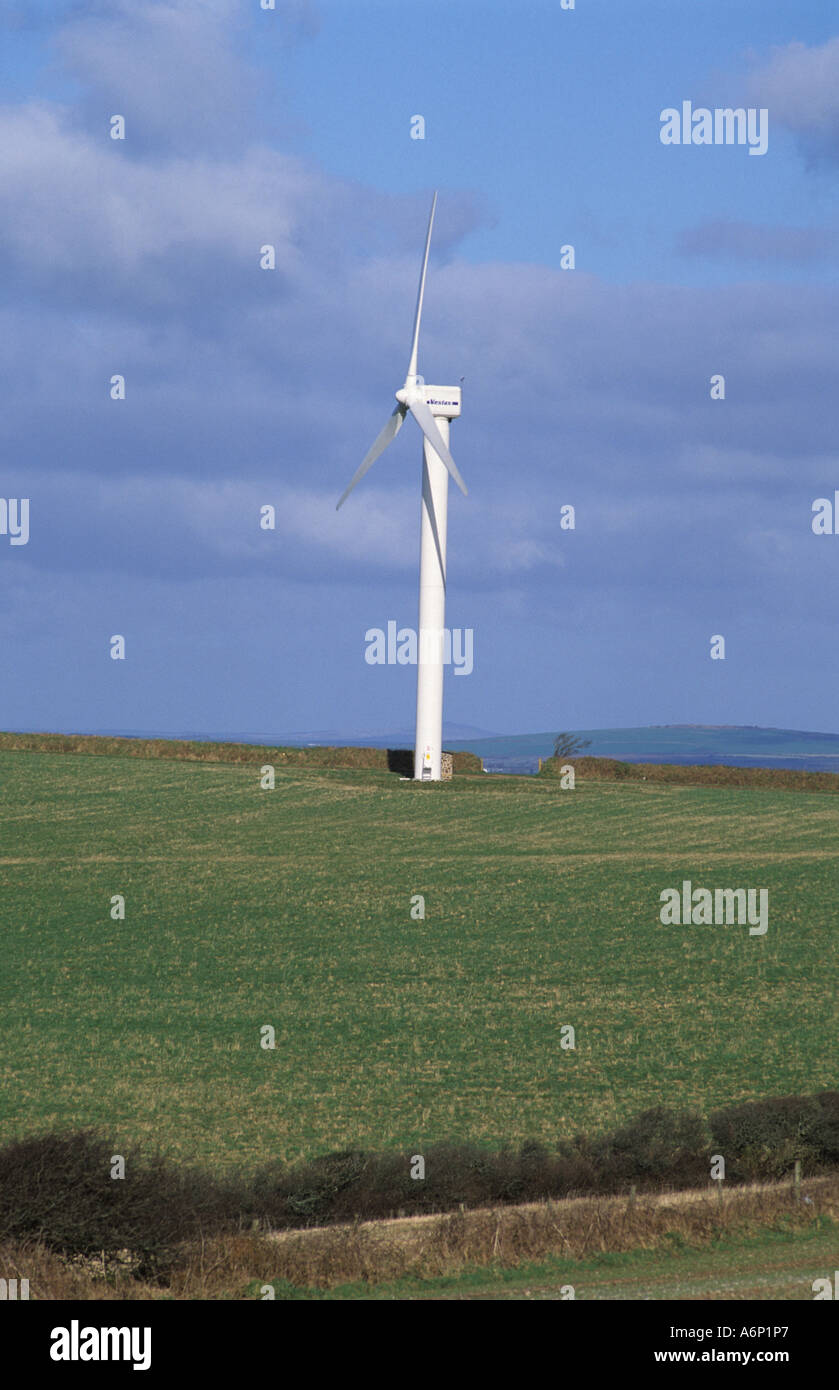 Alternative power a wind turbine in Cornwall Stock Photo