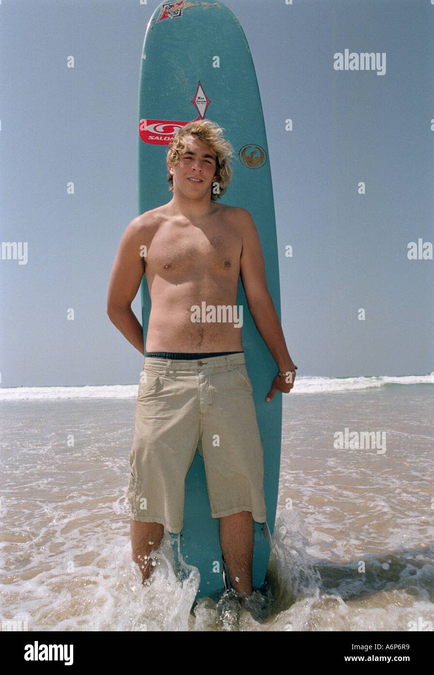 Portrait blonde surfer surf board hi-res stock photography and images ...