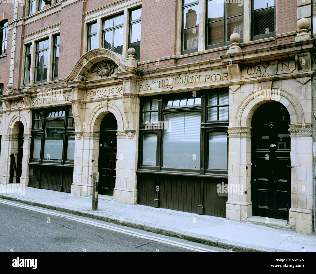 Soup kitchen built for jewish poor 1902 Bell lane east end London England now apartments Stock Photo