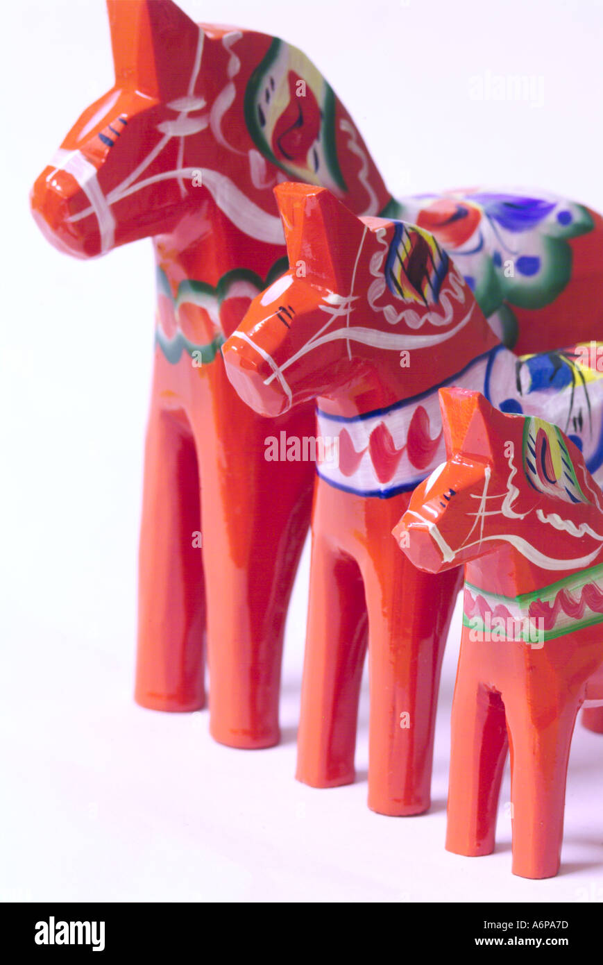 Painted wooden horse from Dalarna Stock Photo Alamy