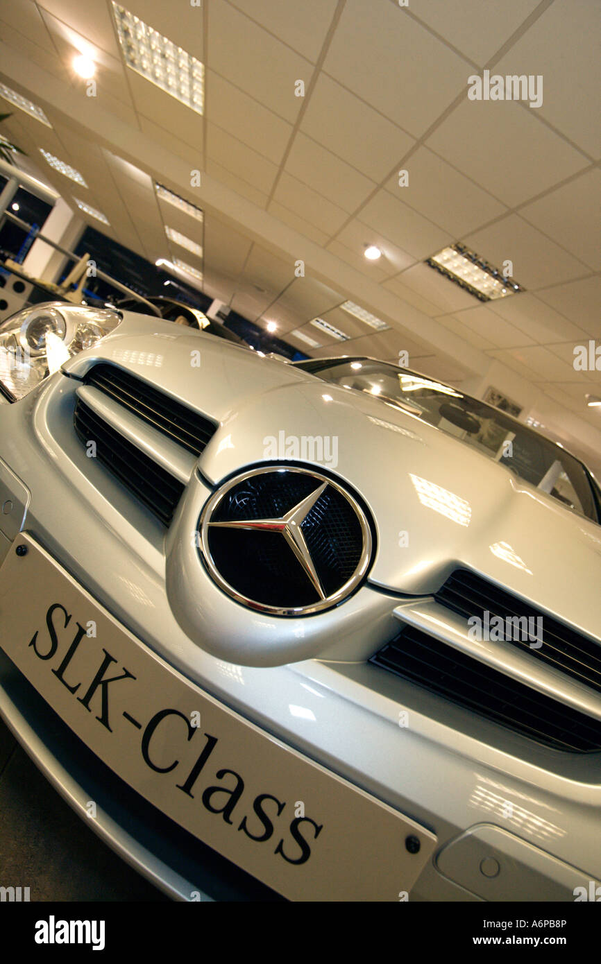 Front of silver Mercedes Benz Stock Photo Alamy