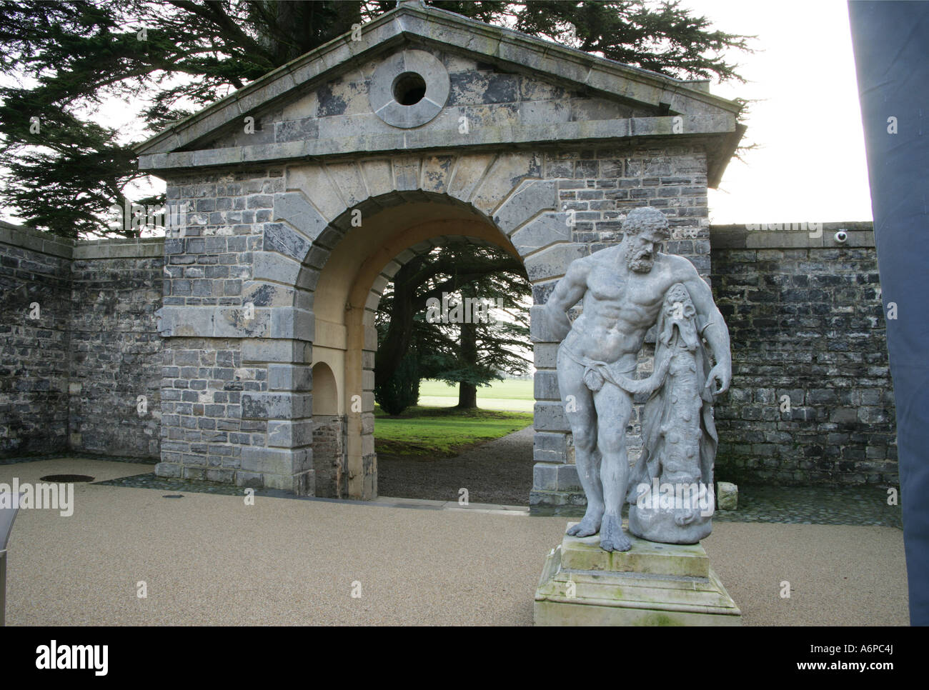Statue of Neptune in a Courtyard at Carton House Hotel, County Kildare