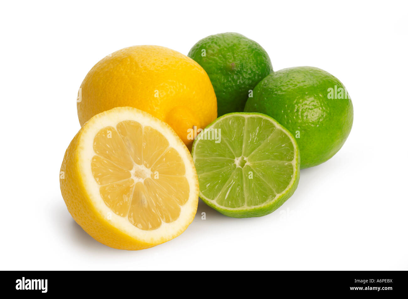 Lemons and limes some cut open Stock Photo Alamy