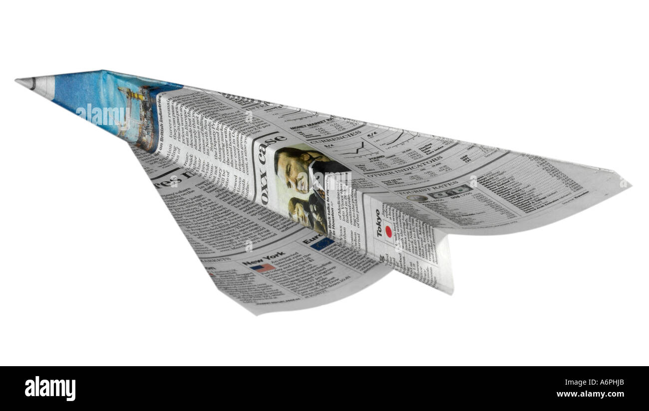 Newspaper paper aeroplane hires stock photography and images Alamy