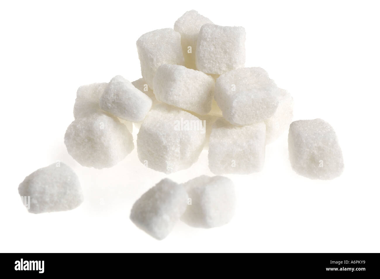 CUT OUT ROUGH WHITE SUGAR CUBES Stock Photo