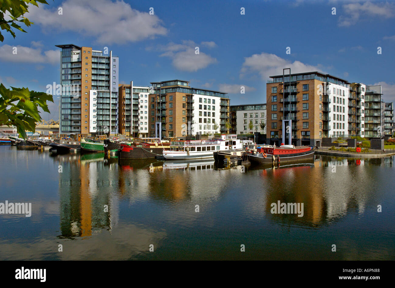 Residential docklands development Canary Wharf London United Kingdom Stock Photo
