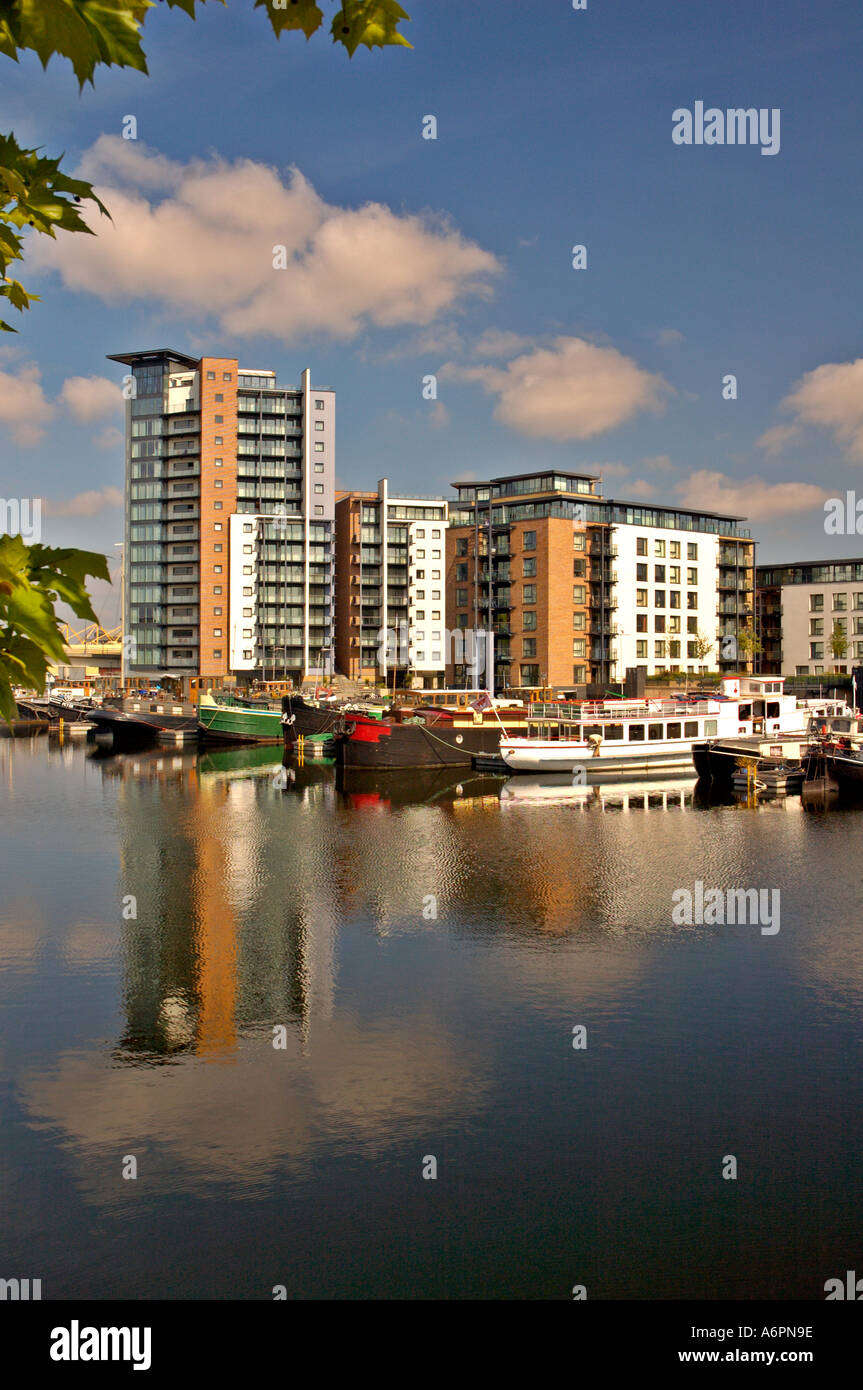 Residential docklands development Canary Wharf London United Kingdom Stock Photo