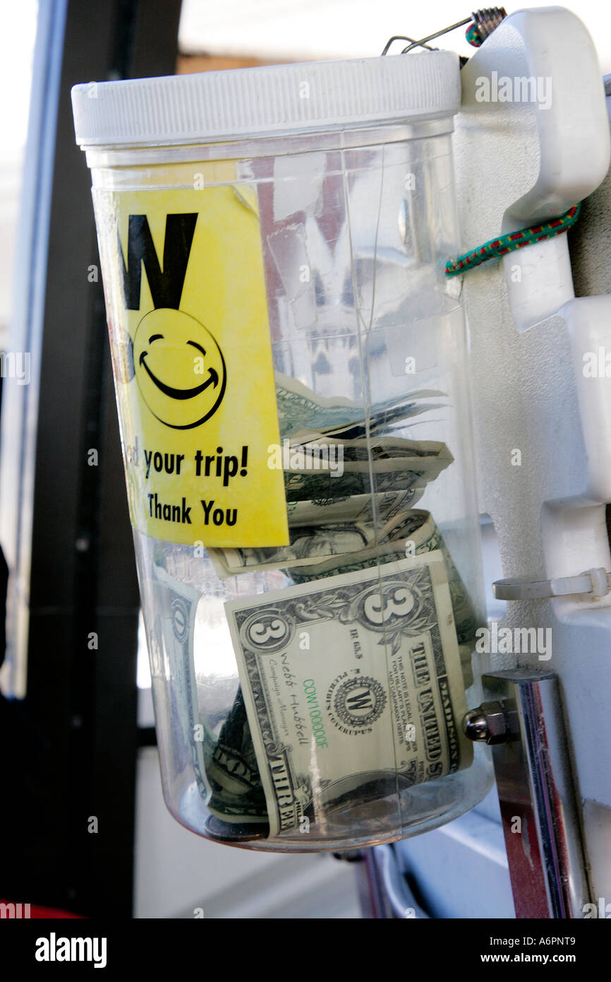 crew tip jar bucket three dollars note banknote funny unusual fake