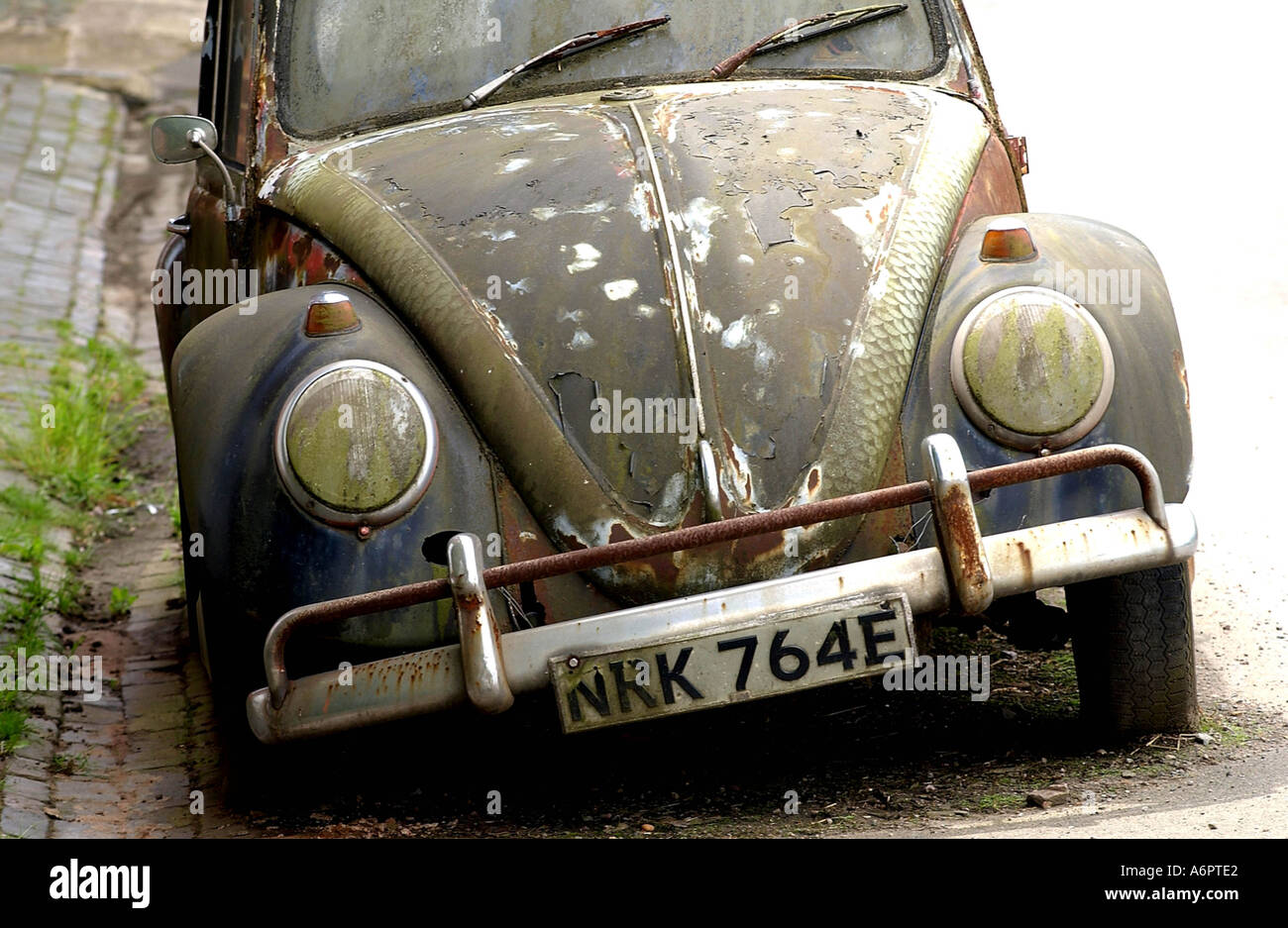 An old VW car at Crick Northants UK Photo by John Robertson Stock Photo