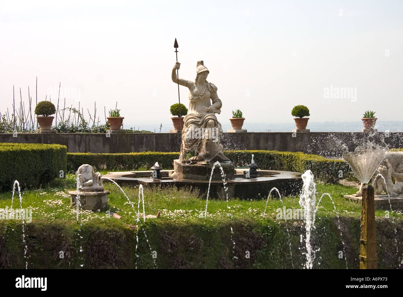 Statue and fountains Stock Photo Alamy