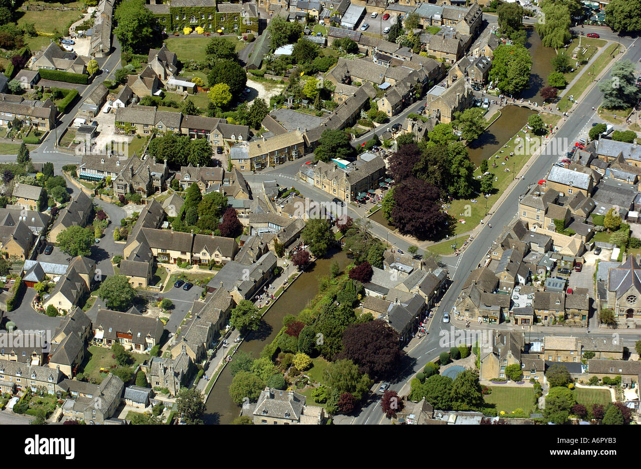 Aerial View Of Bourton On The Water Stock Photo Alamy   Aerial View Of Bourton On The Water A6PYB3 