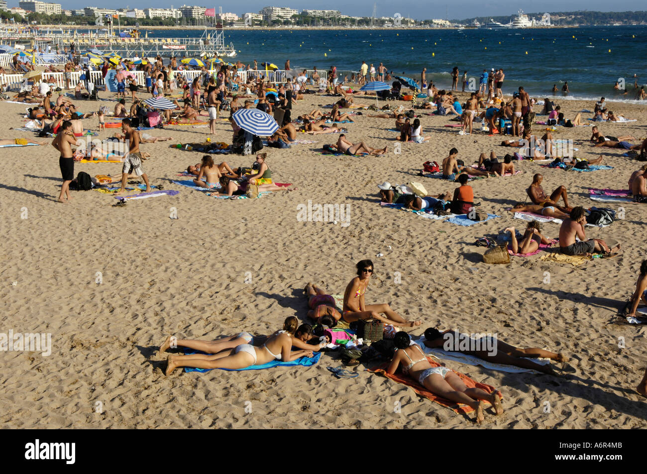 Cannes Plage De La Croisette Beach Stock Photo Alamy