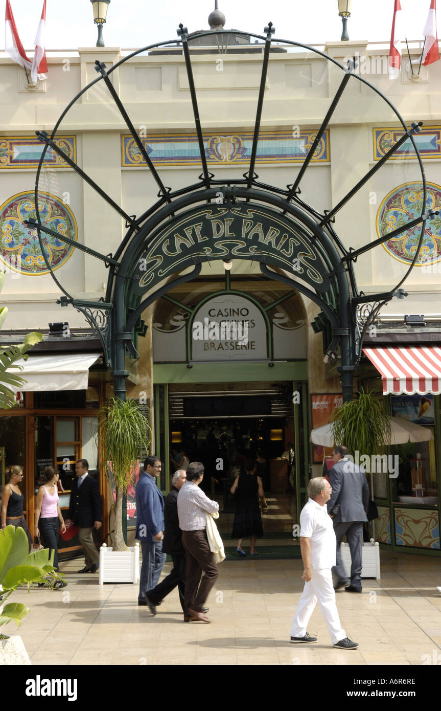 Monaco, Monte Carlo, Place du Casino, Cafe de Paris Stock Photo