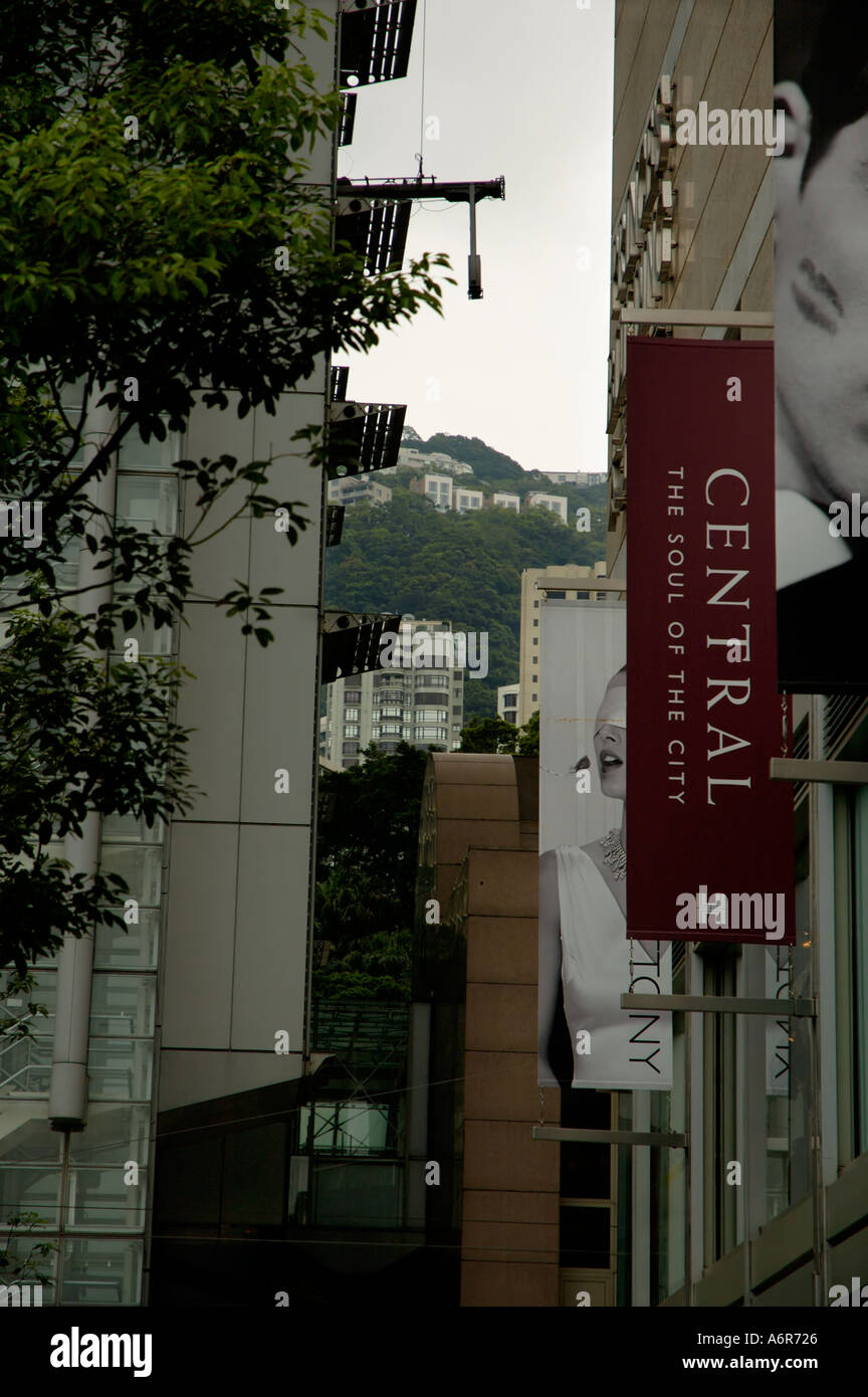 The wealthy Central district in Hong Kong is a mix of shopping bars and