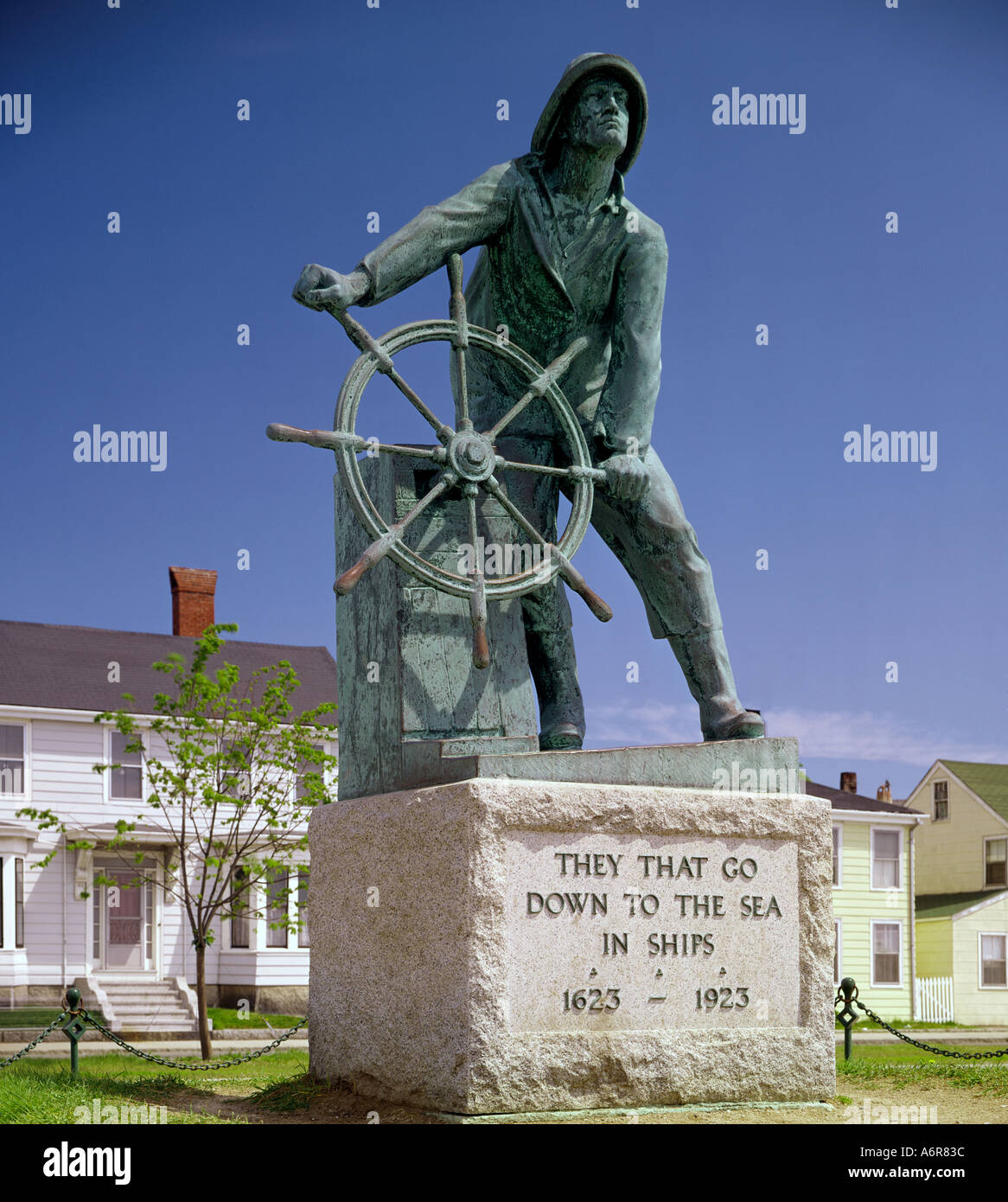 The Fishermen s Memorial at Gloucester Massachusetts USA commemorating the thousands of fishermen who lost their lives from Stock Photo
