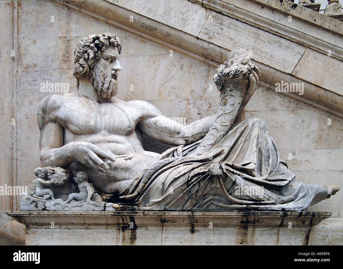 Statue of Greek God Zeus Rome Italy South East Europe Stock Photo