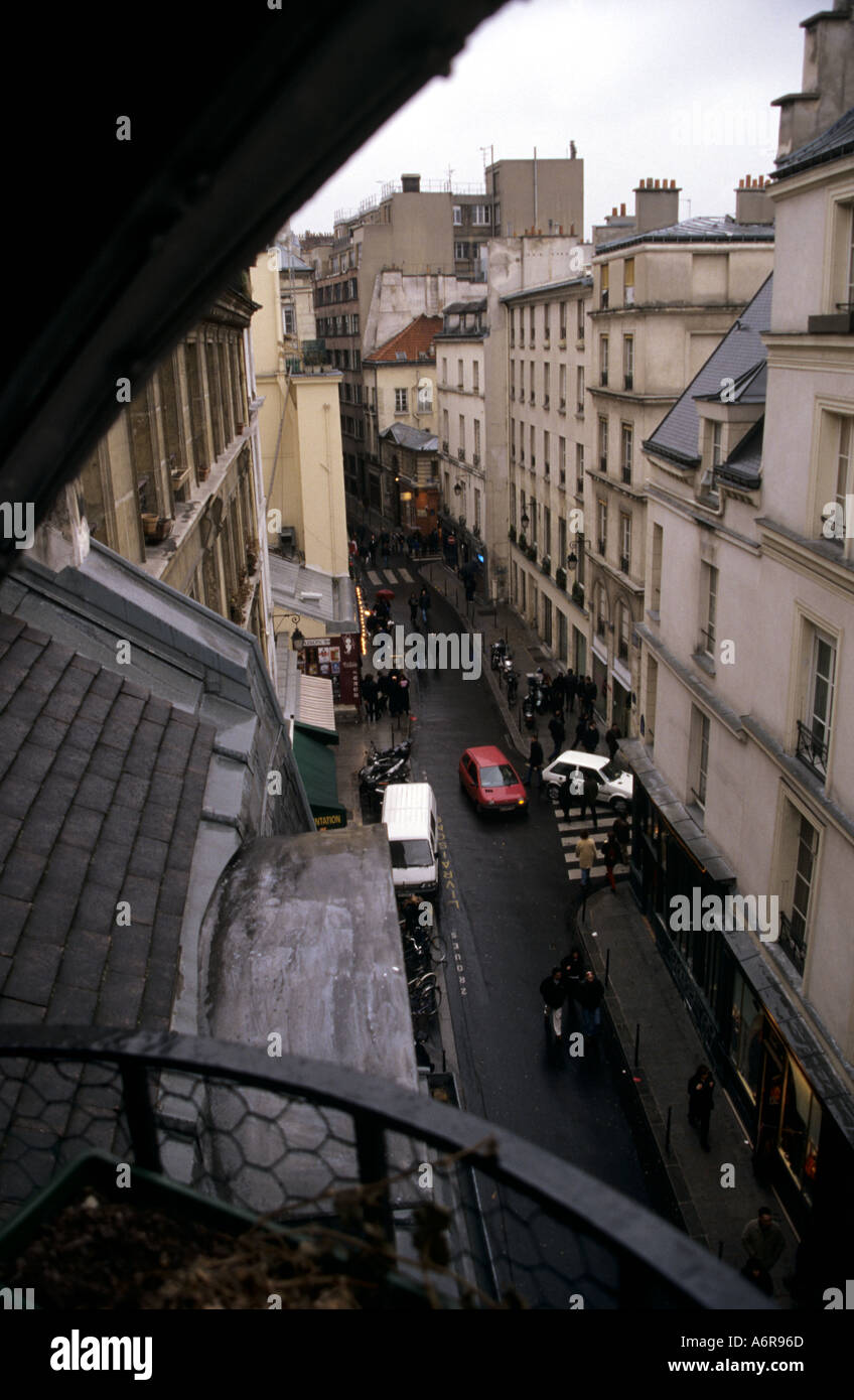 Le Marais Paris aerial top roof view Stock Photo Alamy
