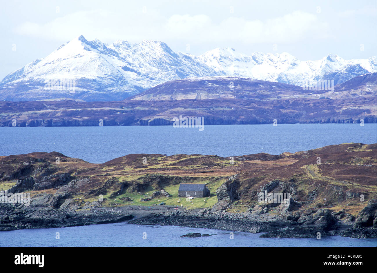 Small house and remote landscape on the Isle of Skye Scotland Stock ...