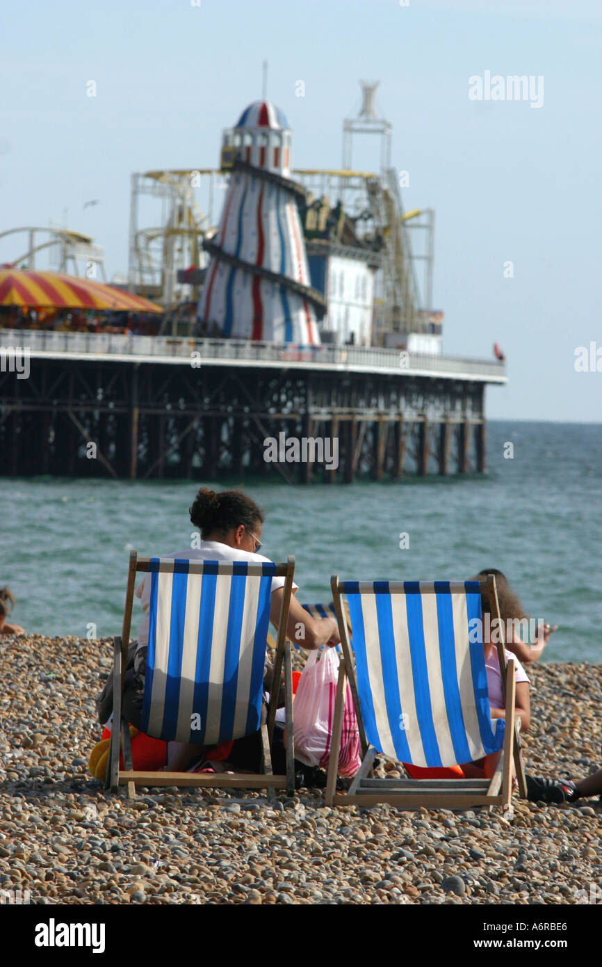 Deckchairs on brighton palace pier hi-res stock photography and images ...