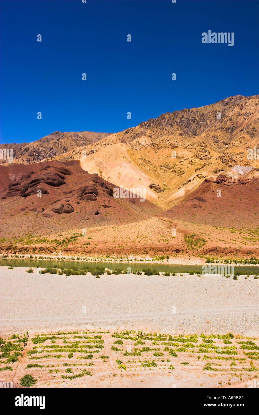 AFGHANISTAN Ghor Ghowr province Between Jam and Chist I Sharif Hari Rud river flows through fertile valley Stock Photo