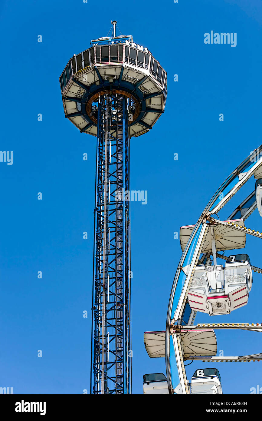 Kemah amusement tower ferris wheel. Boardwalk near Houston Texas